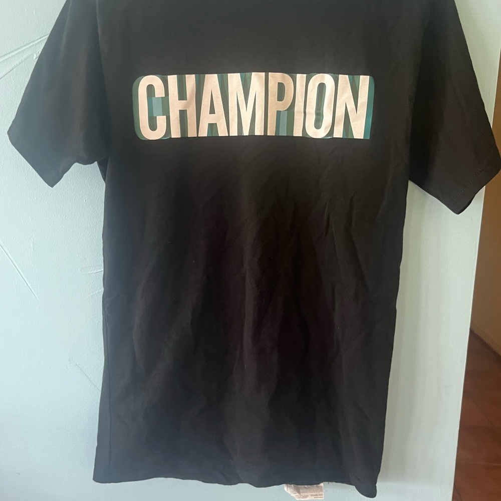 Champion Black Tee with Bold Logo Size S